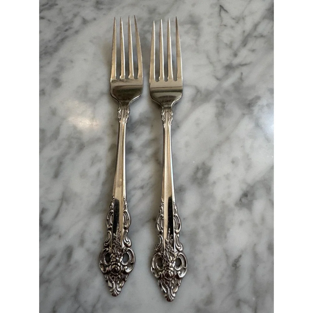 Oneida Community Stainless Cherbourg Dinner Forks Set of 2 Vintage Flatware